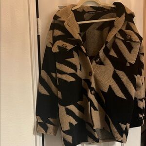 Boohoo Black and Tan Geometric Jacket (4) Italian made 🇮🇹